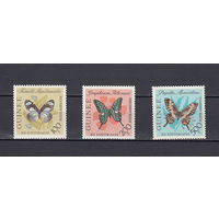 Фауна. Бабочки. Гвинея. 1963. 3 марки (авиапочта). Michel N 197-199 (18,8 е)