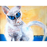 Картина "Magic cat" А.Бондарев х.м.50х60