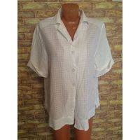 Легкая хлопковая блуза на 56-58 размер. Легкая, классная, стильная. Длина 62 см, ПОгруди 68 см. Хорошее состояние.