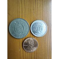 Сейшелы 1 рупия 1997, Бразилия 1 цент 2012 Д, Бразилия 10 центов 1996  -32