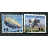 Северная Корея (КНДР) - 1988 - Авиация. 150 лет со дня рождения Фердинанда графа фон Цеппелина - 2 марки. Гашеные.  (Лот 45Ei)-T5P19