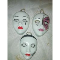 Три декоративные маски на стену. 6,5 см