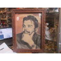 Эрнесто Че Гевара. Рисунок Миколы Цудика под стеклом в дубовой раме 50х77 см.
