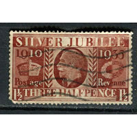Великобритания - 1935 - Король Георг V 1 1/2Р - (есть тонкое место) - [Mi.191X] - 1 марка. Гашеная.  (LOT EX36)-T10P30