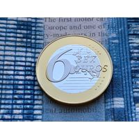 Монетовидный жетон 6 (Sex) Euros (евро). #5