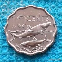 Багамские острова 10 центов 2007 года. Рыбы. UNC.