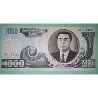 Банкнота 1000 won Северная Корея 2002 г.