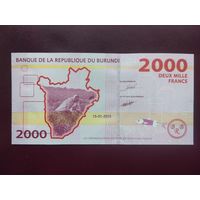 Бурунди 2000 франков 2015 UNC