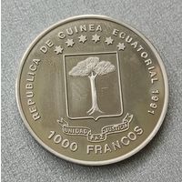 Экваториальная Гвинея, 1000 франков 1991 год.  "200 лет Бранденбургским воротам"