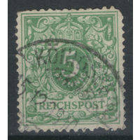 Рейх - 1889/1900г. - герб, 5 Pf - 1 марка - гашёная. Без МЦ!