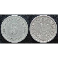 YS: Германия, Рейх, 5 пфеннигов 1899D, KM# 11