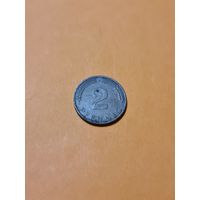 Монета 2 пфеннига ФРГ 1972 (J).