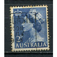 Австралия - 1953/1954 - Королева Елизавета 2 1/2Р - [Mi.235] - 1 марка. Гашеная.  (Лот 19EY)-T25P3