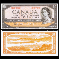 [КОПИЯ] Канада 50 долларов 1954г. (серия: Devil Face) водяной знак