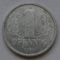 Германия - ГДР 1 пфенниг, 1981 г.