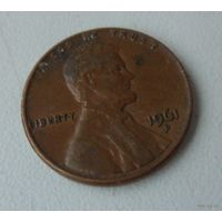 1 цент США 1961 г.в. D