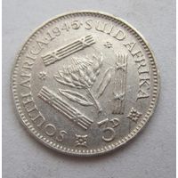 ЮАР 3 пенса 1945 серебро  .36-34