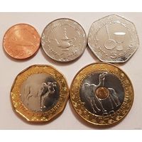 Мавритания. набор 5 монет 1/5 1 5 10 20 угий 2017 года "Фауна"