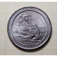 США 25 центов, квотер 2014P Арки, Юта