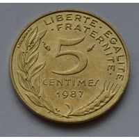 Франция, 5 сантимов 1987 г.