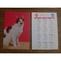 Карманный календарик.Котик.1996 год