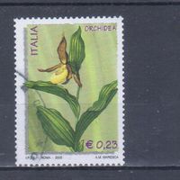[1467] Италия 2002. Флора.Цветы.Лесная орхидея. Гашеная марка.