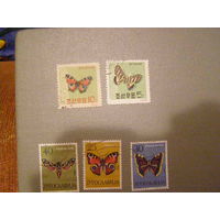 1962 Корея Фауна Насекомые Бабочки Жуки Оч. Редкие (С) из серии