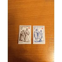 1957 Франция почтово-благотворительная в пользу Красного Креста медицина полная серия искусство культура чистые 1 с лёгкой наклейкой 1 без клея(1-5)