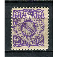 Германия - Карлсруэ (B.) - Местные марки - 1886 - Герб 2Pf - [Mi.1B] - 1 марка. MNH.  (Лот 97CW)