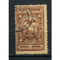 Эквадор - 1887 - Герб 4С. Фиксальная марка - 1 марка. Гашеная.  (LOT C42)