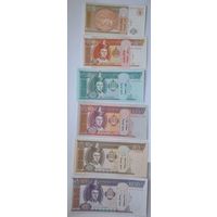 Монголия 6 банкнот.