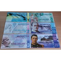 Набор из 6 банкнот Антарктики UNC