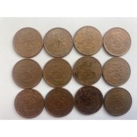 Финляндия набор  5евроцентовых монет  одним лотом