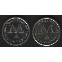 Munze Berlin (3раза) M A -- Munze Berlin (3раза) M A. ФРГ монета Берлина (18,5(2,2)мм) (f0