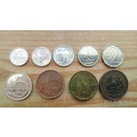 Чехия. Комплект монет 9 шт. (10, 20, 50 геллеров, 1, 2, 5, 10, 20, 50 крон).
