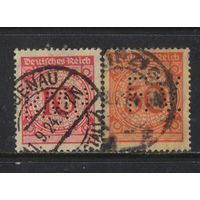 Германия Респ  1923 Номинал в ржаных марках Стандарт Перфины #340,342
