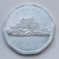 Жетон транспортный Великобритания 50 пенсов. Замок Эдинбург (EBINBURGH CASTLE)