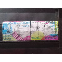 Нидерланды 2001 Дети и компьютор, марки из блока Михель-2,2 евро гаш