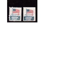 США-1971 (Мих.1033А+С) ,  гаш., Стандарт, Флаг, 2 зубц.
