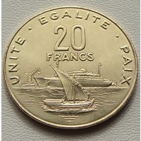 Джибути. 20 франков 2010 год КМ#24 "Корабль"Порт" Нечастая!!!