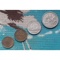 Старый Тайланд набор монет  25, 50 сатанг, 1, 5 бат, 70-80-е гг.