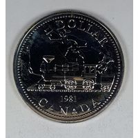 Канада 1 доллар 1981 100 лет Трансконтинентальной железной дороге