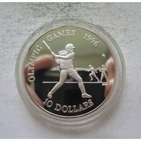 Белиз 10 долларов 1996 Олимпийские игры В Атланте 1996 - серебро, нечастая! Y