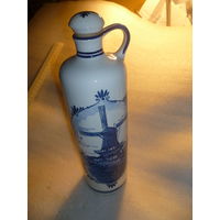 Антикварная Бутылка-кувшин. Фарфор. Gin Bols Porcelain Delft Blue Dutch Holland