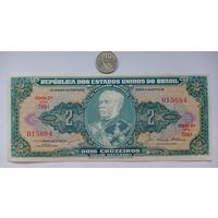 Werty71 Бразилия 2 крузейро 1956 аUNC банкнота