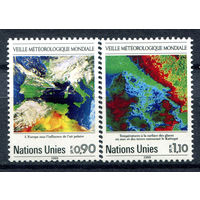 ООН (Женева) - 1989г. - 25 лет всемирной метеорологической охране. Снимки со спутника - полная серия, MNH [Mi 176-177] - 2 марки