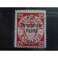 Рейх 1939 Надпечатка на марке Данцига 25 пф Михель-18,0 евро