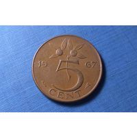 5 центов 1967. Нидерланды.