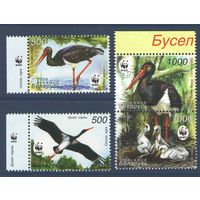 2005 Беларусь 597-600 Фауна. WWF. Птицы Черный аист**