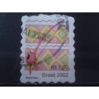 Бразилия 2002 Нац. муз. инструмент, крупная зубцовка
